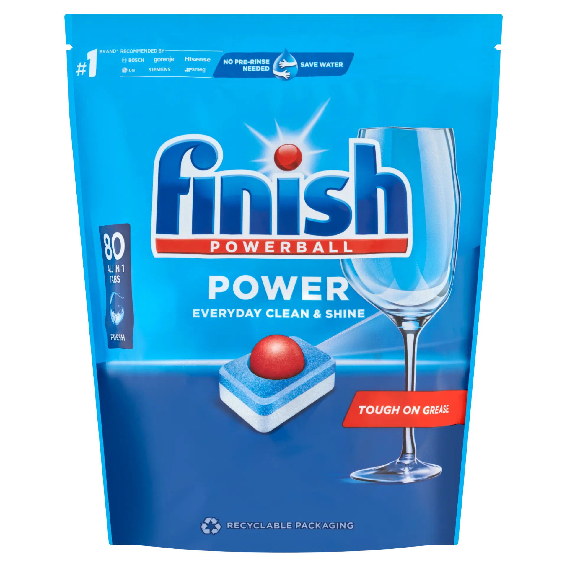 Finish Powerball Power All in 1 Regular mosogatógép tabletta 80 db 1,28 kg