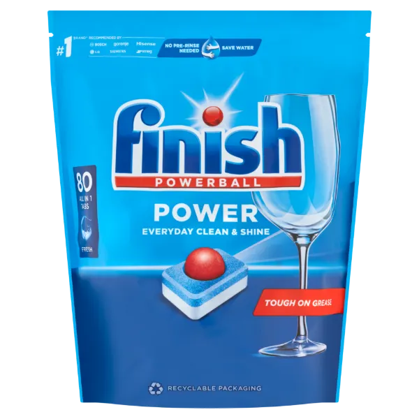 Finish Powerball Power All in 1 Regular mosogatógép tabletta 80 db 1,28 kg termékhez kapcsolódó kép