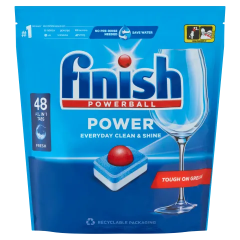 Finish Powerball Power All in 1 Regular mosogatógép tabletta 48 db 768 g termékhez kapcsolódó kép
