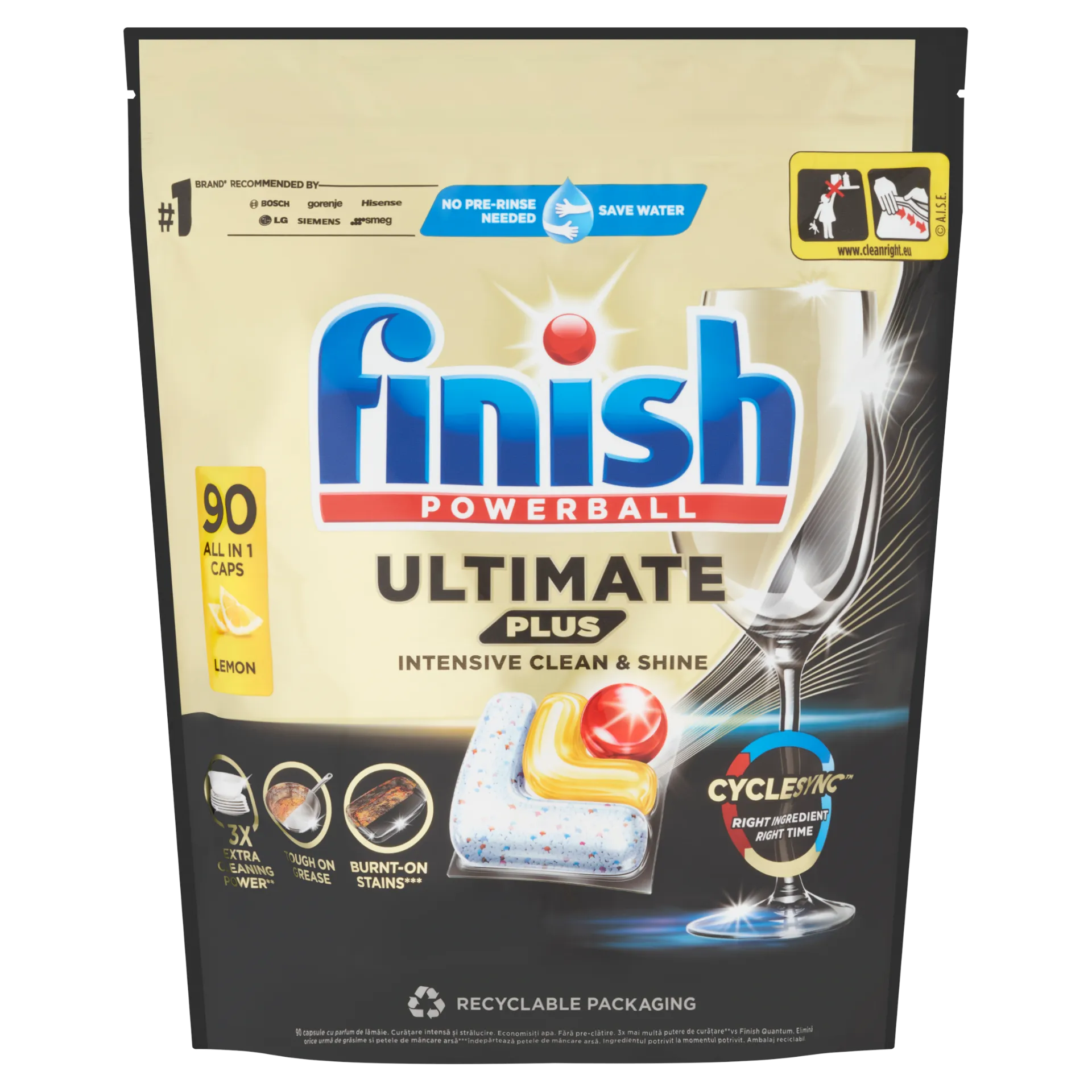 Finish Powerball Ultimate Plus All in 1 Citrom mosogatógép kapszula 90 db 1098 g