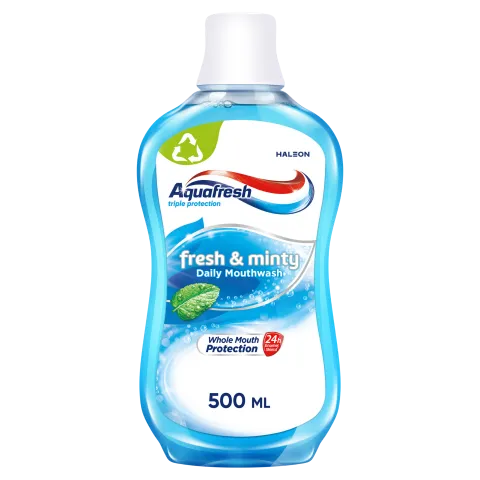 Aquafresh Fresh & Minty alkoholmentes fluoridos szájvíz 500 ml termékhez kapcsolódó kép