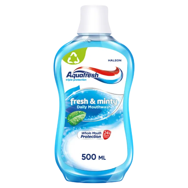 Aquafresh Fresh & Minty alkoholmentes fluoridos szájvíz 500 ml termékhez kapcsolódó kép