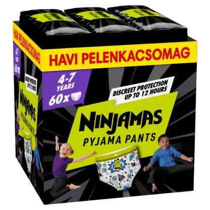 Ninjamas Pyjama Pants Űrhajós, 60 db Pyjama Bugyipelenka, 7 Éves Kor, 17kg-30kg termékhez kapcsolódó kép
