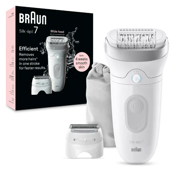 Braun Silk·épil 7, Epilátor az Egyszerű Szőrtelenítéshez, 7-041, Fehér/ezüst termékhez kapcsolódó kép