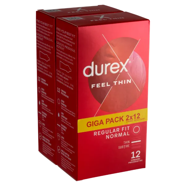 Durex Feel Thin óvszer 2 x 12 db  termékhez kapcsolódó kép