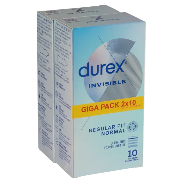 Durex Invisible óvszer 2 x 10 db termékhez kapcsolódó kép
