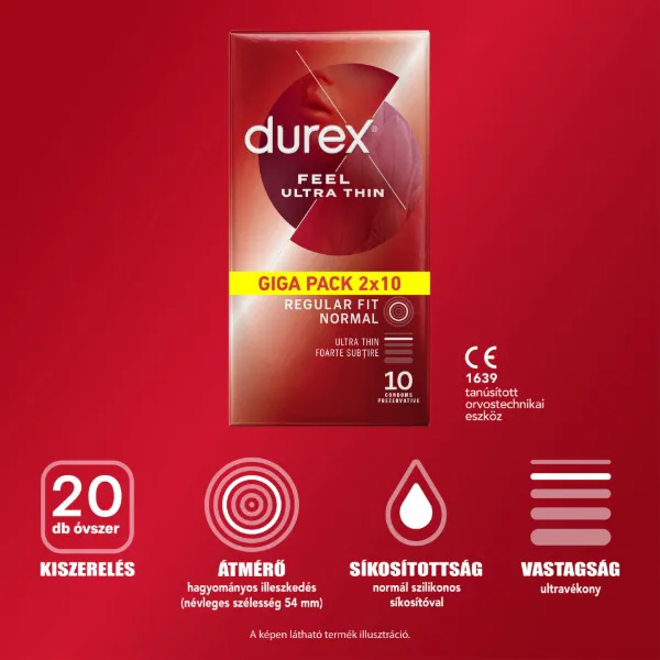 Durex Feel Ultra Thin óvszer 2 x 10 db termékhez kapcsolódó kép