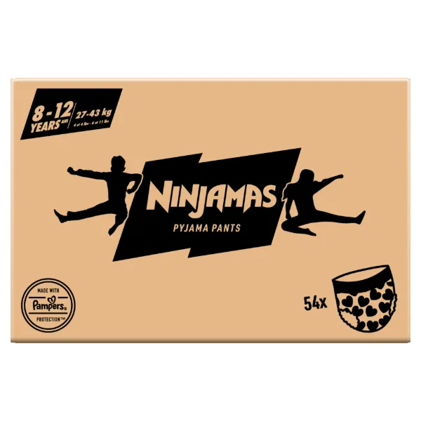 Ninjamas Pyjama Pants Szívecskés, 54 db Pyjama Bugyipelenka, 8 Éves Kor, 27kg-43kg termékhez kapcsolódó kép