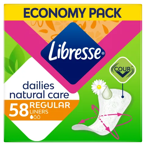 Libresse Dailies Natural Care Regular tisztasági betét aloe vera és kamilla kivonattal 58 db termékhez kapcsolódó kép