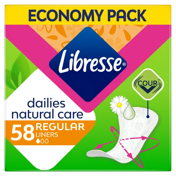Libresse Dailies Natural Care Regular tisztasági betét aloe vera és kamilla kivonattal 58 db termékhez kapcsolódó kép