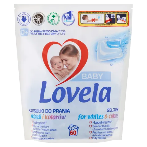 Lovela Baby mosókapszula fehér és színes ruhákhoz, babaruhákhoz és pelenkákhoz 60 mosás 1200 g  termékhez kapcsolódó kép