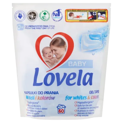 Lovela Baby mosókapszula fehér és színes ruhákhoz, babaruhákhoz és pelenkákhoz 60 mosás 1200 g  termékhez kapcsolódó kép