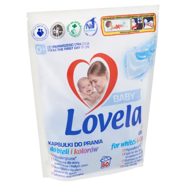 Lovela Baby mosókapszula fehér és színes ruhákhoz, babaruhákhoz és pelenkákhoz 60 mosás 1200 g  termékhez kapcsolódó kép