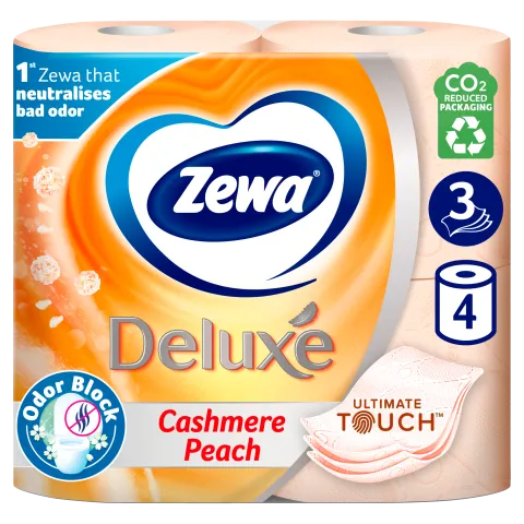Zewa Deluxe Cashmere Peach 3 rétegű toalettpapír 4 tekercs termékhez kapcsolódó kép