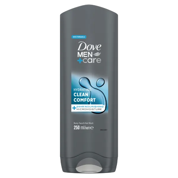 Dove Men+Care Hydrating Clean Comfort tusfürdő testre, arcra, hajra 250 ml termékhez kapcsolódó kép