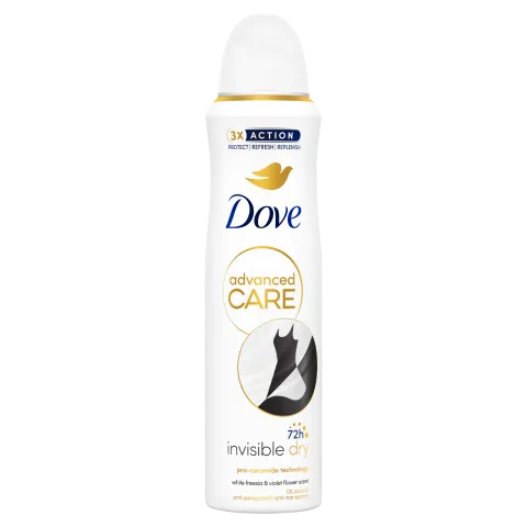 Dove Advanced Care Invisible Dry White Freesia & Violet Flower izzadásgátló 150 ml  termékhez kapcsolódó kép