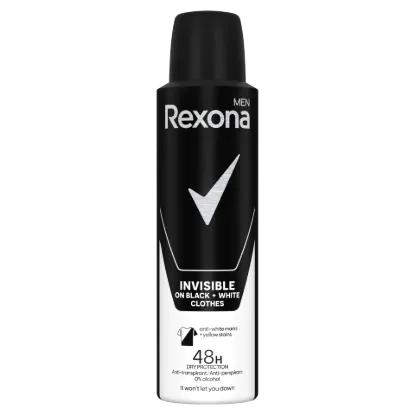 Rexona Men Invisible On Black + White Clothes izzadásgátló 150 ml termékhez kapcsolódó kép