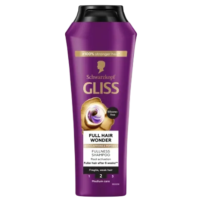 Schwarzkopf Gliss Full Hair Wonder sampon koffeinnel + peptidekkel 250 ml termékhez kapcsolódó kép