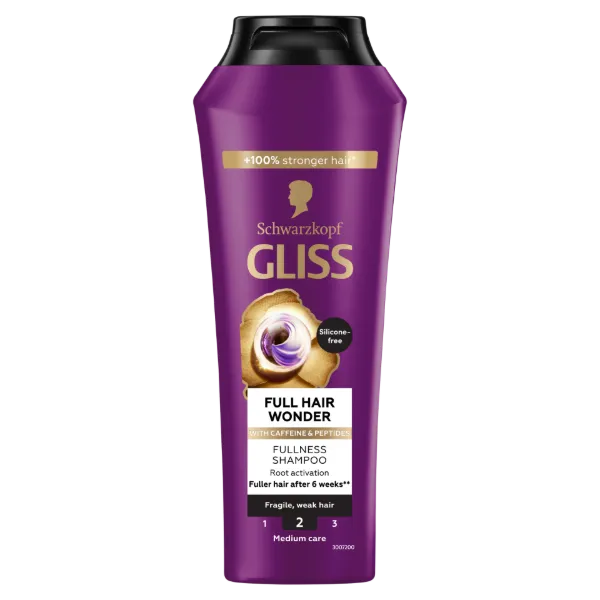 Schwarzkopf Gliss Full Hair Wonder sampon koffeinnel + peptidekkel 250 ml termékhez kapcsolódó kép