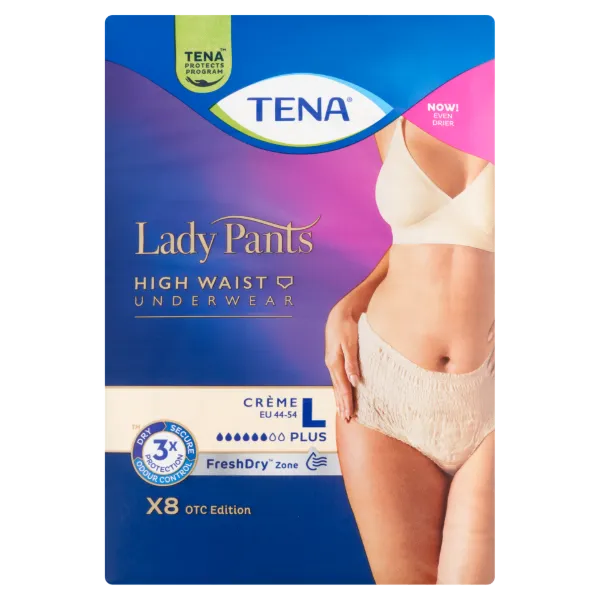 Tena Lady Pants Crème inkontinencia fehérnemű magasított derékrésszel L 8 db termékhez kapcsolódó kép
