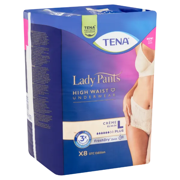 Tena Lady Pants Crème inkontinencia fehérnemű magasított derékrésszel L 8 db termékhez kapcsolódó kép