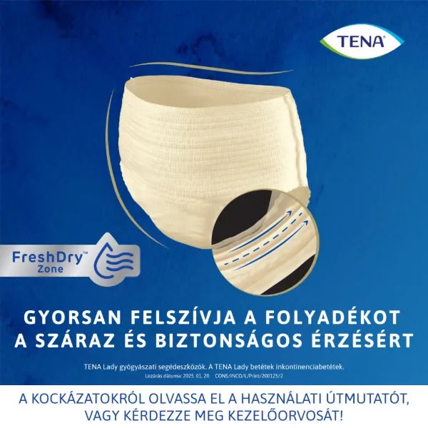 Tena Lady Pants Crème inkontinencia fehérnemű magasított derékrésszel L 8 db termékhez kapcsolódó kép