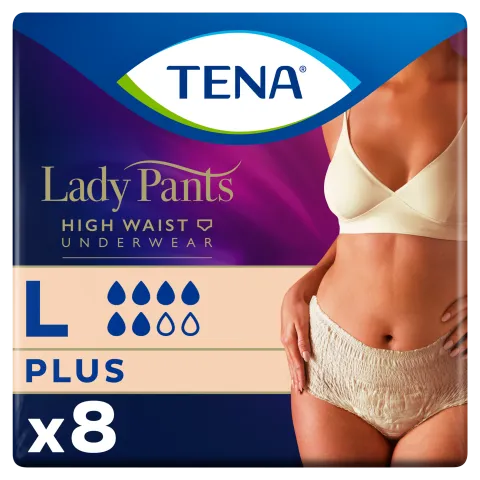 Tena Lady Pants Crème inkontinencia fehérnemű magasított derékrésszel L 8 db termékhez kapcsolódó kép