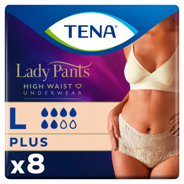 Tena Lady Pants Crème inkontinencia fehérnemű magasított derékrésszel L 8 db termékhez kapcsolódó kép