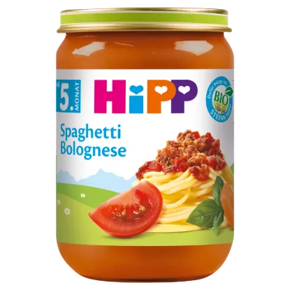 HiPP bio bolognai spagetti bébiétel 5 hónapos kortól 190 g  termékhez kapcsolódó kép