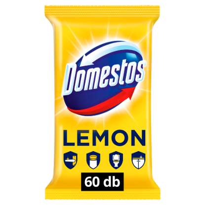 Domestos Lemon Fresh fertőtlenítő törlőkendő 60 db termékhez kapcsolódó kép