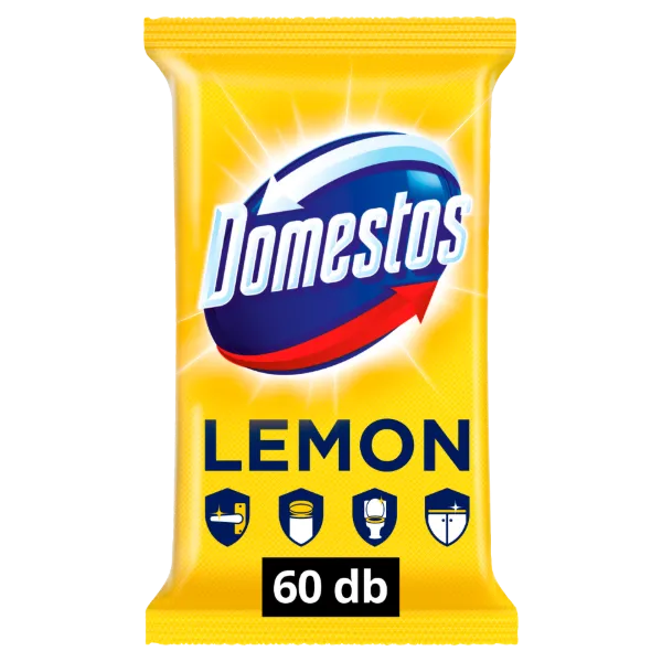 Domestos Lemon Fresh fertőtlenítő törlőkendő 60 db termékhez kapcsolódó kép