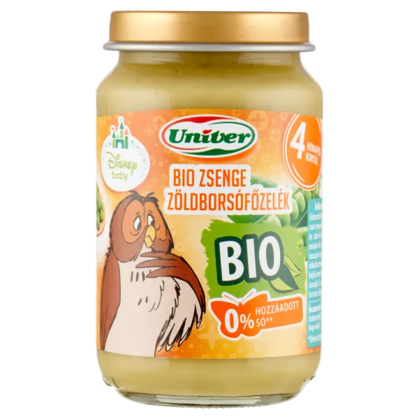 Univer bio zsenge zöldborsófőzelék bébiétel, 4 hónapos kortól 163 g termékhez kapcsolódó kép