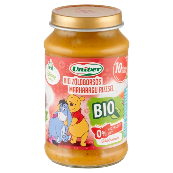 Univer bio zöldborsós marharagu rizzsel bébiétel, 10 hónapos kortól 220 g termékhez kapcsolódó kép