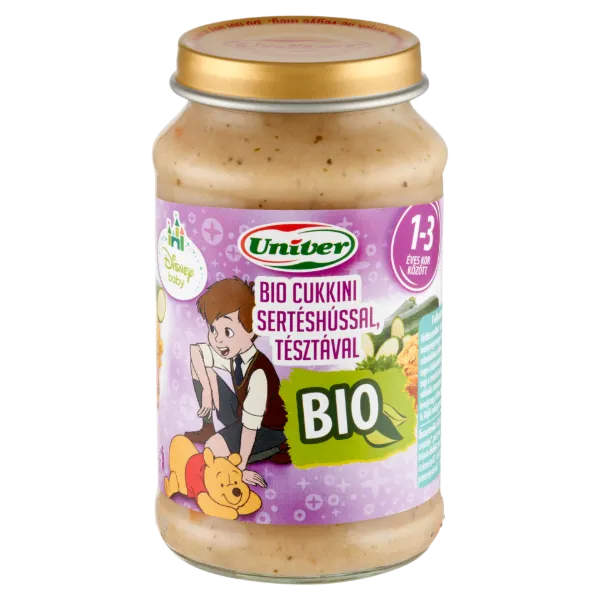 Univer bio cukkini sertéshússal tésztával bébiétel 12 hónapos kortól 220 g termékhez kapcsolódó kép