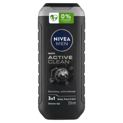 NIVEA MEN Active Clean 3 az 1-ben tusfürdő testre, arcra, hajra 250 ml termékhez kapcsolódó kép