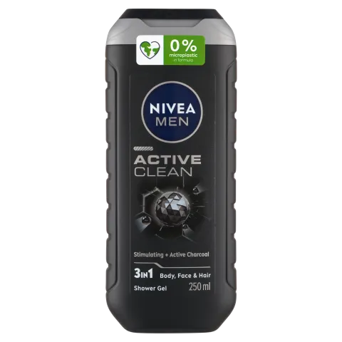 NIVEA MEN Active Clean 3 az 1-ben tusfürdő testre, arcra, hajra 250 ml termékhez kapcsolódó kép