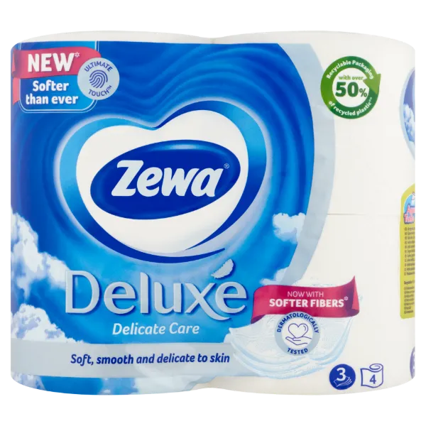 Zewa Deluxe Delicate Care toalettpapír 3 rétegű 4 tekercs termékhez kapcsolódó kép