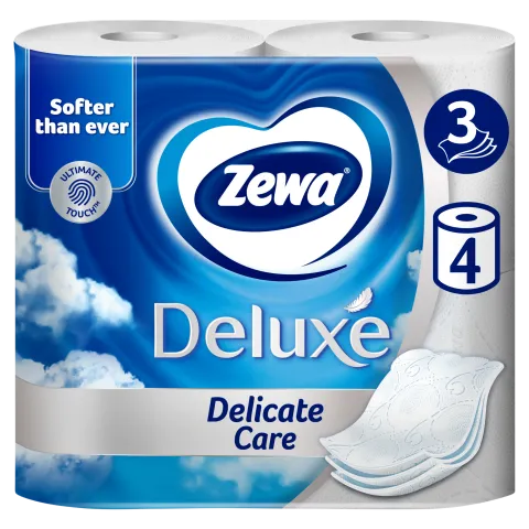 Zewa Deluxe Delicate Care toalettpapír 3 rétegű 4 tekercs termékhez kapcsolódó kép