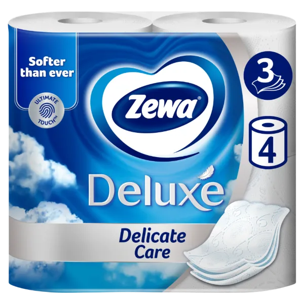 Zewa Deluxe Delicate Care toalettpapír 3 rétegű 4 tekercs termékhez kapcsolódó kép