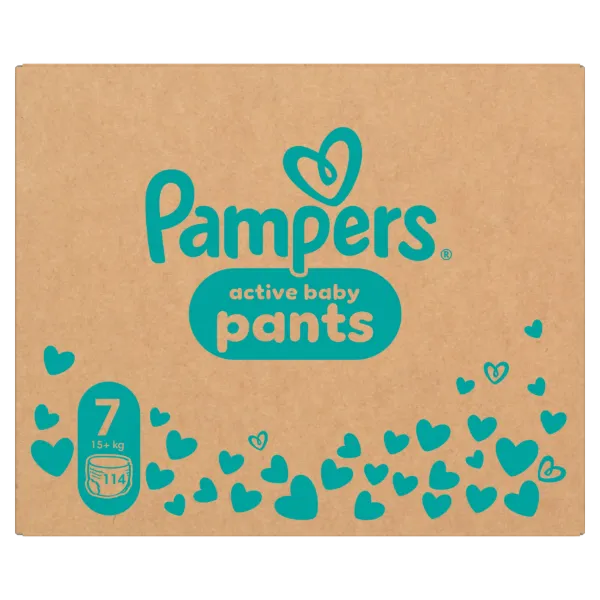 Pampers Active Baby Bugyipelenka - havi pelenkacsomag, Méret 7, 114 Bugyipelenka, 15kg+ termékhez kapcsolódó kép