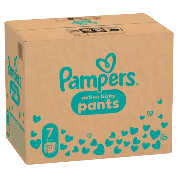 Pampers Active Baby Bugyipelenka - havi pelenkacsomag, Méret 7, 114 Bugyipelenka, 15kg+ termékhez kapcsolódó kép