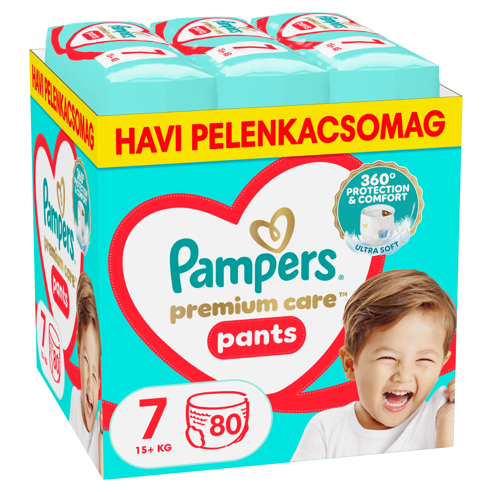 Pampers Premium Care Bugyipelenka - havi pelenkacsomag, Méret: 7, 80 db, 15kg+