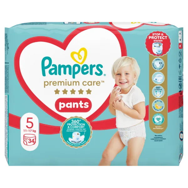 Pampers Premium Care Bugyipelenka, Méret: 5, 34 db, 11kg-17kg termékhez kapcsolódó kép