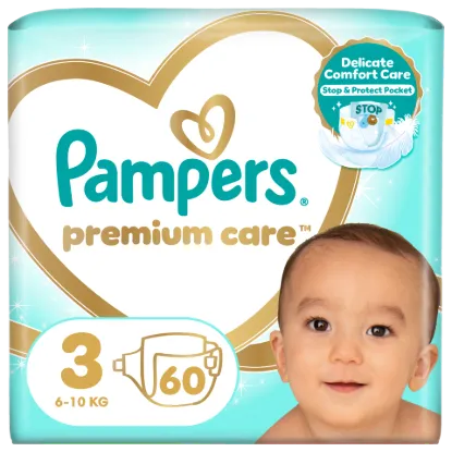 Pampers Premium Care Pelenka, Méret: 3, 60 db, 6kg-10kg termékhez kapcsolódó kép