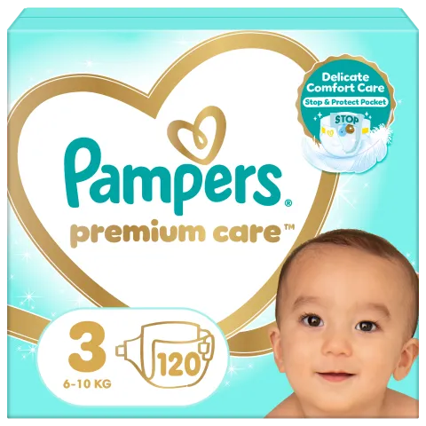 Pampers Premium Care, Méret: 3, 120 Pelenka, 6kg-10kg termékhez kapcsolódó kép
