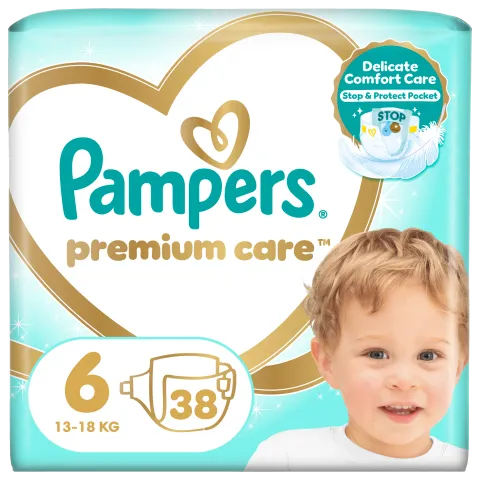 Pampers Premium Care, Méret: 6, 38 Pelenka, 13kg-18kg termékhez kapcsolódó kép