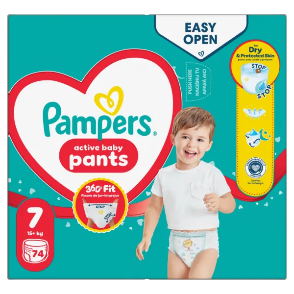 Pampers Active Baby Bugyipelenka, Méret: 7, 74 db Pelenka, 15kg+ termékhez kapcsolódó kép