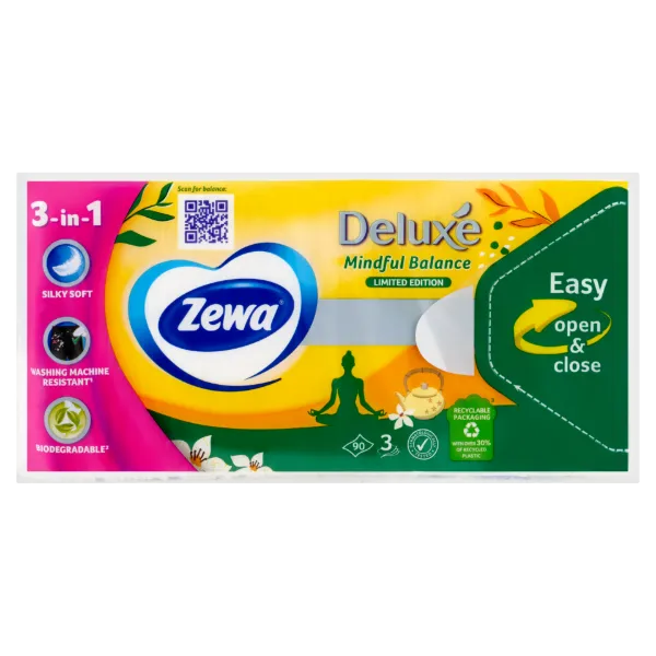 Zewa Deluxe 3 rétegű papírzsebkendő limited edition 90 db termékhez kapcsolódó kép
