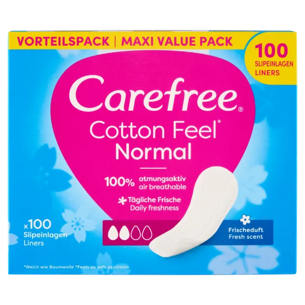 Carefree Cotton Feel Normal tisztasági betét friss illattal 100 db termékhez kapcsolódó kép