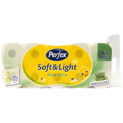 Boni Perfex Soft and Light toalettpapír 3 rétegű 10 tekercs 125 lap Aloe vera termékhez kapcsolódó kép